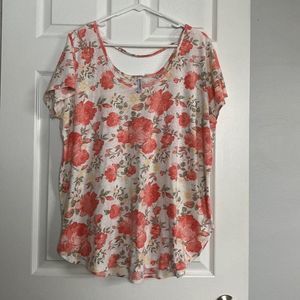 Piphany | Pink Floral Short Sleeve Size XL